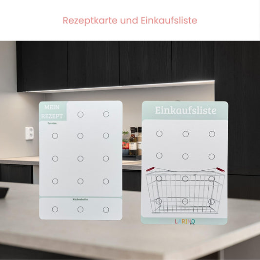 Einzelne Rezeptkarte mit Einkaufsliste ideal für Geschwister